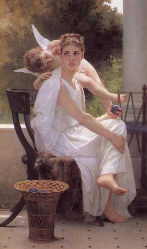 Painting Code#12047-Bouguereau, William(France): Work Interrupted