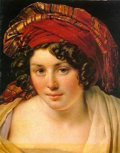 Painting Code#12070-Girodet-Trioson, Anne-Louis(France): A Woman in a Turban