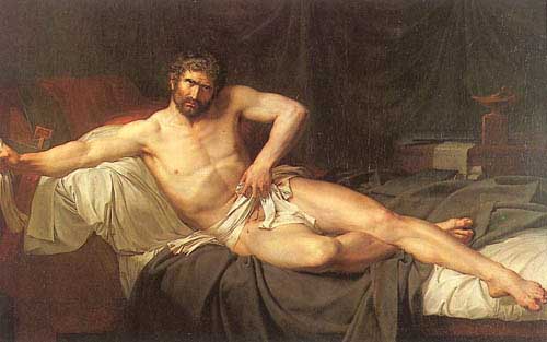 Painting Code#12126-Lethiere, Guillaume Guillon (France): Death of Cato of Utica