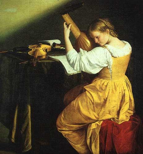 Painting Code#12143-Gentileschi, Orazio: The Lute Player