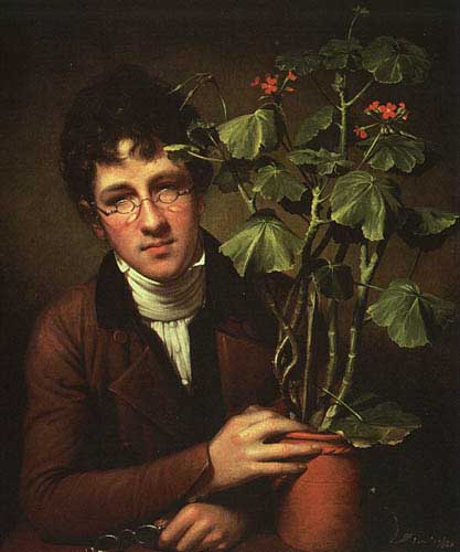 Painting Code#12150-Peale, Rembrandt(USA): Rubens Peale with a Geranium