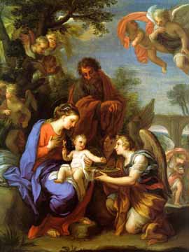 Painting Code#12183-Chiari, Giuseppe: The Rest on the Flight into Egypt