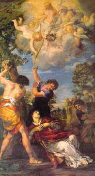 Painting Code#12187-Cortona, Pietro da: The Stoning of St. Stephen