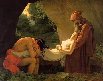 Painting Code#12193-GIRODET, Anne Louis(France): The Entombement Of Atala