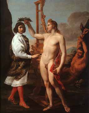 Painting Code#12209-Sacchi, Andrea (Italy): Marcantonio Pasquilini Crowned by Apollo