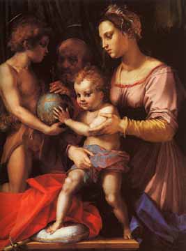 Painting Code#12212-Sarto, Andrea del (Italy): The Holy Family with the Infant St. John