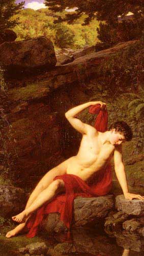 Painting Code#12247-Grass, Adolf Joseph(Germany): Narcissus