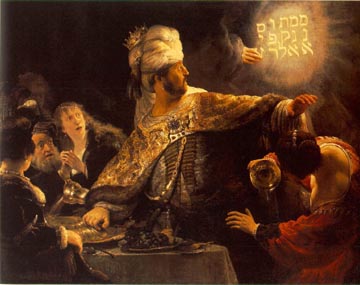 Painting Code#1243-Rembrandt van Rijn: The Feast of Belshazzar