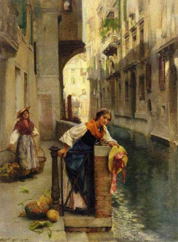 Painting Code#12482-David Roberts - Fruit Sellers from the Islands, Venice