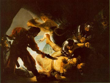 Painting Code#1250-Rembrandt van Rijn: The Blinding of Samson