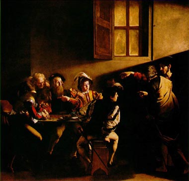 Painting Code#1258-Caravaggio, Michelangelo Merisi da: The Calling of Saint Matthew