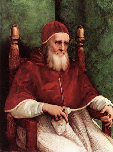 Painting Code#15021-Raphael - Portrait of Pope Julius II