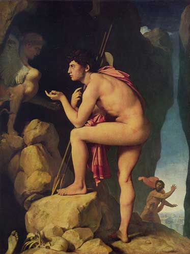 Painting Code#15049-Ingres: Oedipus and the Sphinx