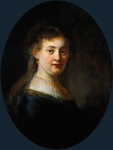 Painting Code#15057-Rembrandt van Rijn: Portrait of Saskia van Uylenburgh (1612-1642)