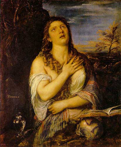 Painting Code#15085-Titian (Italian, 1485-1576): Penitent Mary Magdalen