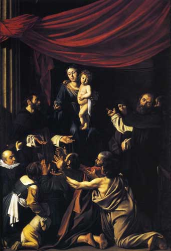 Painting Code#15113-Caravaggio, Michelangelo Merisi da - Madonna of the Rosary