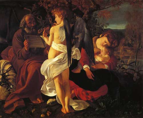 Painting Code#15124-Caravaggio, Michelangelo Merisi da - The Rest on the Flight into Egypt