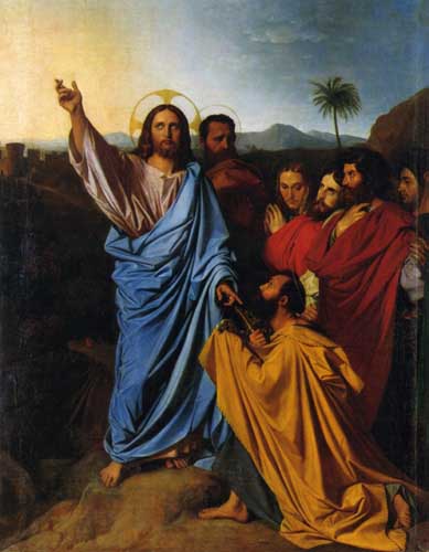 Painting Code#15126-Ingres - Christ Giving Peter the Keys of Paradise