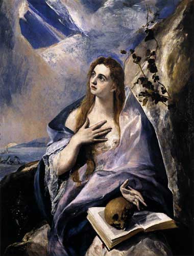 Painting Code#15143-El Greco - Mary Magdalen in Penitence
