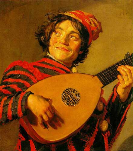 Painting Code#15162-Hals, Frans - Jester with a Lute