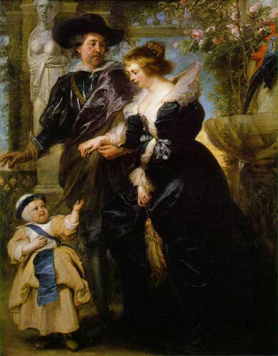 Painting Code#15193-Rubens, Peter Paul - Rubens, his wife Helena Fourment, and their son Peter Paul