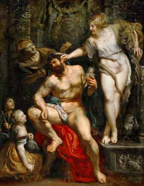 Painting Code#15199-Rubens, Peter Paul - Hercules and Omphale