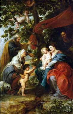 Painting Code#15207-Rubens, Peter Paul - The Holy Family Resting Under an Apple-Tree