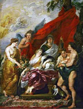 Painting Code#15229-Rubens, Peter Paul - The Birth of Louis XIII