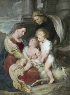 Painting Code#15247-Rubens, Peter Paul - Virgin and Child with St. Elizabeth and St. John