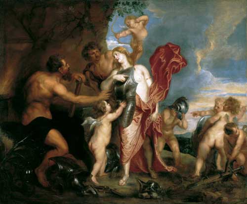 Painting Code#15259-Sir Anthony van Dyck - Venus Receiving the Arms of Aeneas from Vulcan