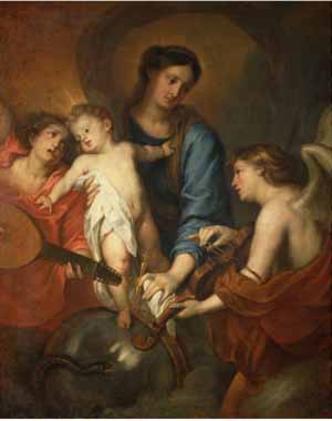 Painting Code#15269-Sir Anthony van Dyck - Madonna and Child with Angels