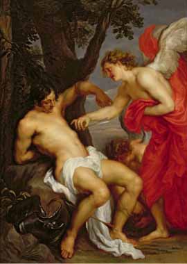 Painting Code#15277-Sir Anthony van Dyck - Saint Sebastian and the Angel
