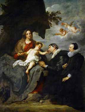 Painting Code#15281-Sir Anthony van Dyck - The Virgin Mary with Donors