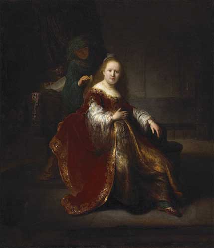 Painting Code#15311-Rembrandt van Rijn - A Woman at Toilet