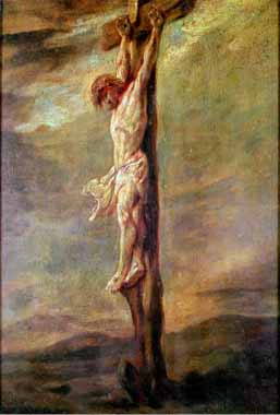 Painting Code#15314-Rembrandt van Rijn - Christ on the Cross