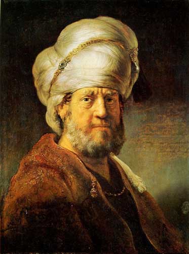 Painting Code#15317-Rembrandt van Rijn - Portrait of a Man in Oriental Garment