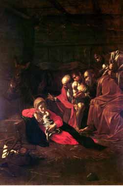 Painting Code#15321-Caravaggio, Michelangelo Merisi da - Adoration of the Shepherds
