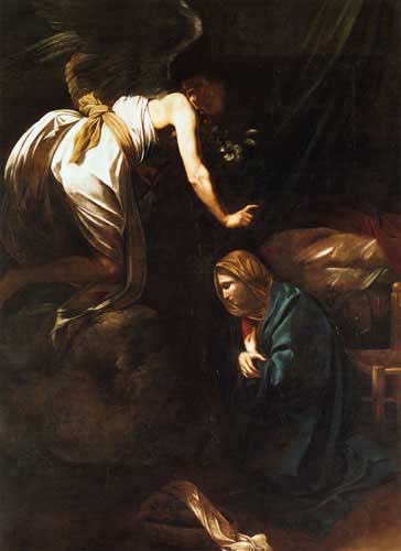 Painting Code#15335-Caravaggio, Michelangelo Merisi da - The Annunciation
