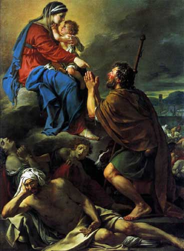 Painting Code#15438-David, Jacques-Louis - St Roch Asking the Virgin Mary to Heal Victims of the Plague