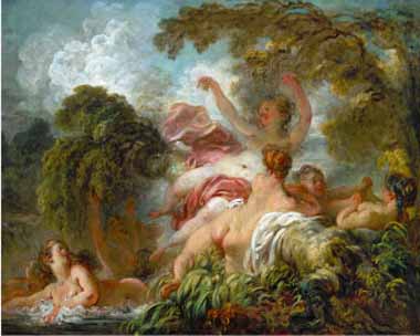 Painting Code#15470-Fragonard, Jean Honore - The Bathers