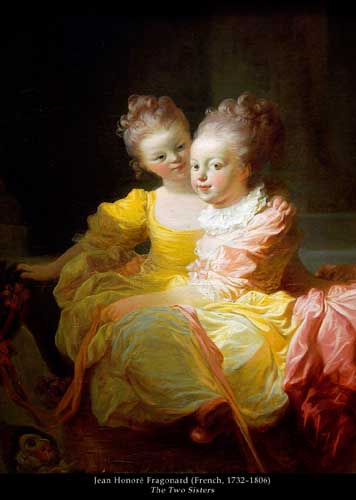 Painting Code#15481-Fragonard, Jean Honore - The Two Sisters