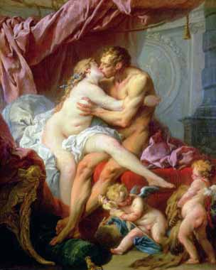 Painting Code#15504-Boucher, Francois - Hercules and Omphale