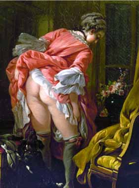 Painting Code#15519-Boucher, Francois - The Raised Skirt