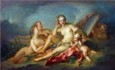 Painting Code#15522-Boucher, Francois - The Toilette of Venus