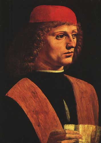 Painting Code#15536-Leonardo da Vinci - Portrait of a Musician