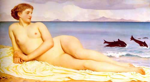 Painting Code#1669-Leighton, Lord Frederick(England): Actaea, the Nymph of the Shore