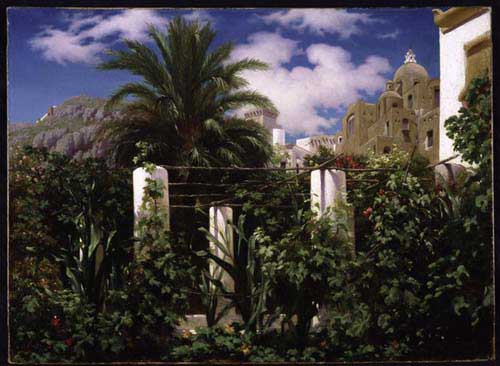 Painting Code#20006-Leighton, Lord Frederick(England): Garden of an Inn, Capri
