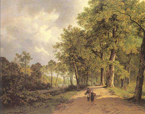 Painting Code#20026-Koekkoek, Barend Cornelis(Holland): View of a Park