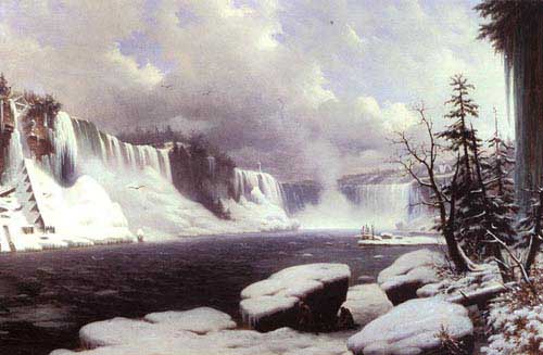 Painting Code#20041-Sebron, Hyppolyte Victor Valentin(USA): Winter at Niagara Falls