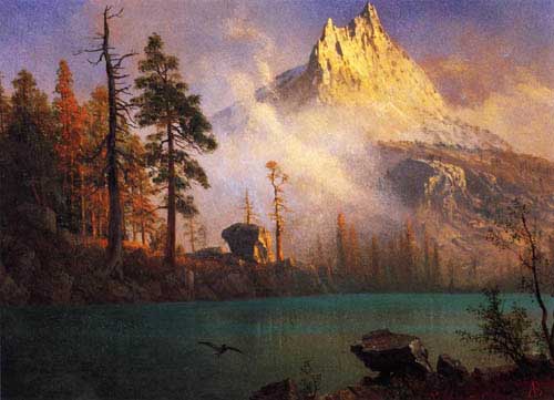 Painting Code#20045-Bierstadt, Albert - Mountain Lake